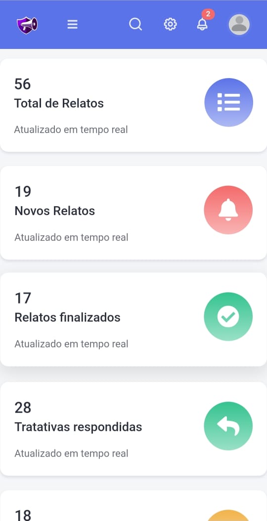 Tela do sistema Reporte Seguro
